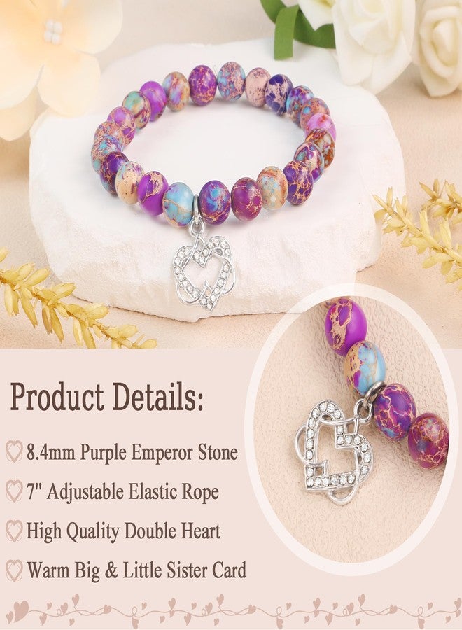 Sereney Sister Bracelet as Sisters Gifts from Sister Jewelry, Double Heart Pendant Big Sis Little Sisters Gifts from Sis Birthday Gifts as Valentines Day Gifts for Her - Image 5